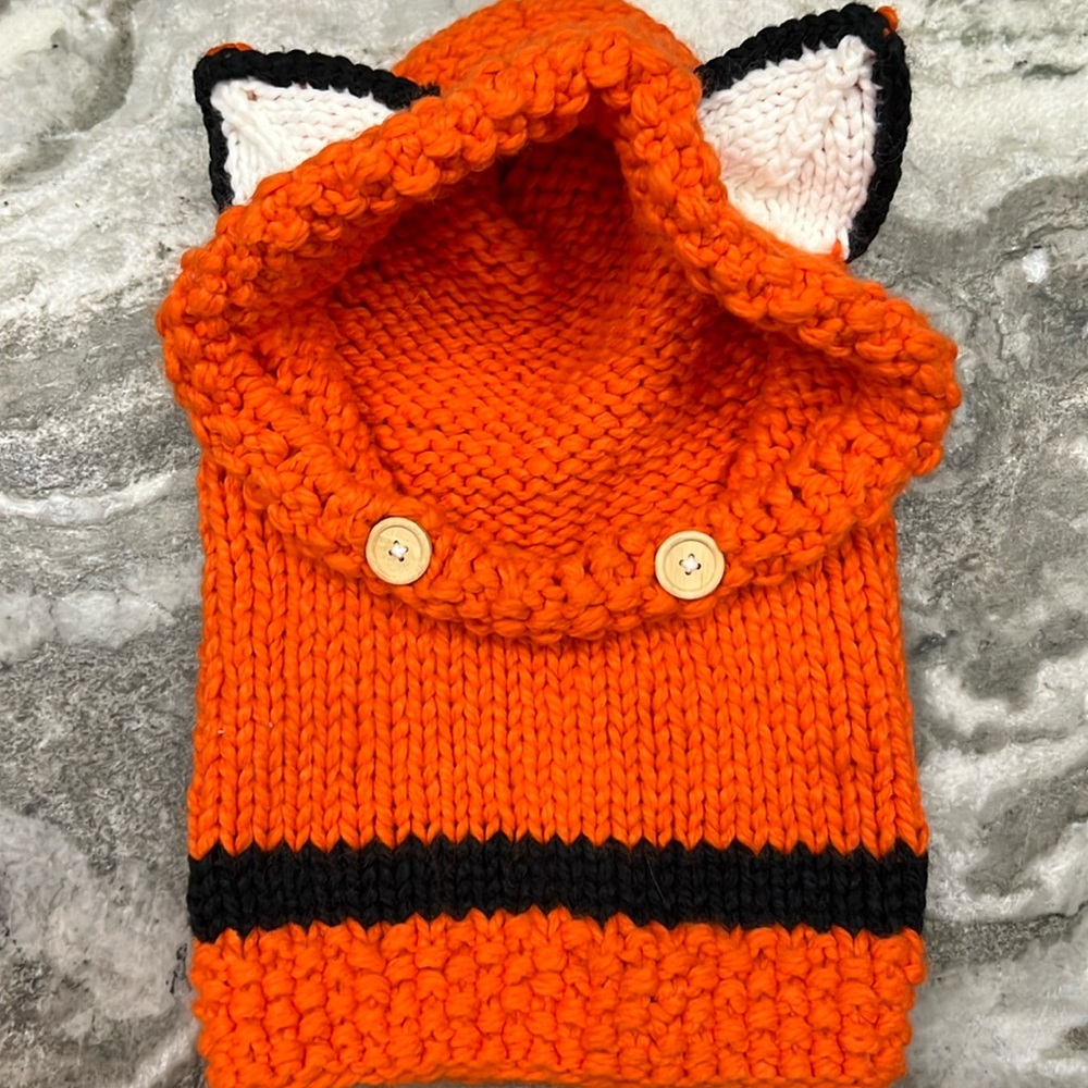 Mia Bella Girls Knitted Fox Scarf Beanie